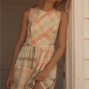 NWT Lyrebird sleeveless plaid nap mini dress by Anthropologie